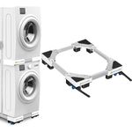 NIUXX Furniture Washing Machine Dolly, Adjustable Refrigerator Moving Roller Wheels, Portable Washer Dryer Fridge Mobile Rolling Base, Compact Washing Machine Refrigerator Stand with Brake