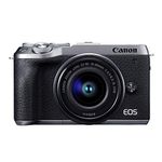 Canon EOS M6 Mark II Mirrorless Digital Compact Camera + EF-M 15-45mm F/3.5-6.3 is STM + EVF Kit, Silver