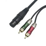 Seadream XLR to RCA Y-Cable, XLR Female to Dual RCA Male Adapter Y-Splitter Duplicator Lead Unbalanced Stereo Audio Interconnect Cable (1FT)