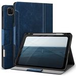 Antbox Case for iPad Pro 12.9'' 6th Generation (2022) 5th/4th/3rd Generation (2021/2020/2018), Built-in Pencil Holder Auto Sleep/Wake Function PU Leather Smart Cover (Blue)