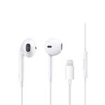 GEARZTOUCH iSHOT Wired Earphone with Powerful HD Mic for Clear Sound, in-Line Volume Controller & Noise Cancellation Compatible with iPhone 14/13/12/11 Pro Max Xs/XR/X/7/8 Plus-All iOS (White)