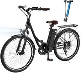 Finbike U2 Electric Bike Adults, 26 inch City Electric Bicycle with Removable Battery, 75KM Range & 25KM/H, 5 Speed Modes, 3 Working Modes, Dual Shock Absorber and 7-Speed Gearing