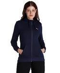 Puma Cotton Women's Regular A-Line Hooded Neck Jacket (67038106_PeaJacket_M), Green