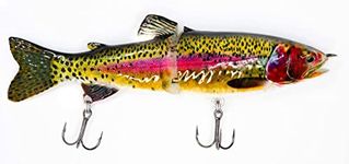 7" RF Glider Glide Bait Bass Musky Striper Fishing Big Lure Multi Jointed Shad Trout Kits Slow Sinking (Dark Stock Trout)