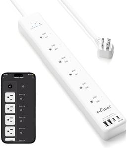 BN-LINK Smart Power Strip Compatible with Alexa Google Home, Smart Plug WiFi Outlets Surge Protector with 4 USB 6 Charging Port Multi Plug Extender,15A