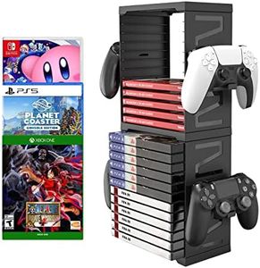 ASFSKY Game Storage Tower Universal Video Game Storage for 24 Games Storage ABS Stand Compatible with PS5 PS4 Xbox Nintendo Switch Games Gamer Gifts