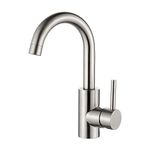 GRIFEMA G1002A Bathroom faucet with 50 cm cold/hot water connection washbasin faucet 360° swivel, mixer tap, easy assembly, for bathrooms, sinks, small kitchens, brass [exclusively on Amazon], grey