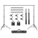 Neewer Photo Studio 10ft/3m Wide Cross Bar 6.6ft/2m Tall Adjustable Background Stand Backdrop Support System with 3 Backdrop Clamps, 2 Sandbags and Carry Bag for Portrait Product Video Photography