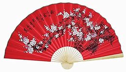 Oriental-Decor Large Hand-painted Folding Wall Fan - 60- Inches