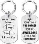 Yobent To My Son Keychain Gifts Never Forget That I Love You for School College Graduation Key Chains