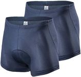 voofly Men's Cycling Underwear Briefs 3D Gel Padded Motorcycle Horseback Riding Shorts Navy Blue Medium