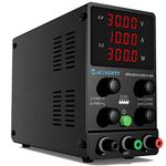 Variable DC Power Supply, 30V 10A Adjustable Switching DC Bench Linear Power Supply with High Accuracy 4-Digit LED Display, 5V/2A USB Port, Coarse and Fine Settings