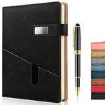 A5 Lined Leather Journal with Pen, 