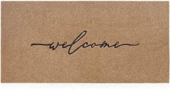 AAZZKANG Welcome Mats for Front Door Extra Large 120 x 45 cm with Durable Non Slip Rubber Backing Ultra Absorb Mud Easy Clean Entry Door mat for Indoor High Traffic Areas Outdoor Doormat Brown