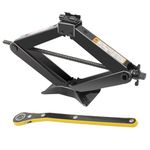 Allucky Scissor Lift Jack Heavy Duty Lifting Jack Tire Replacement Jack with Hand Crank,Max 2T (4,409lb) Load Capacity,Lift Range from 4.33" to 16"