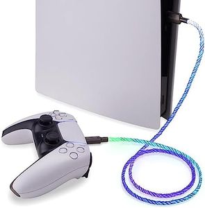 PlayVital Charging Cable for ps5 Controller, USB C Cable Type-C Cable for Xbox Series X/Xbox Elite Series 2 / Switch Pro Controller, Charger Data Cord for Switch (Video Games Accessories) - 6.56FT