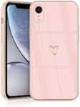 JRIANY for iPhone XR Case, Protective Flexible Silicone Case with Cute Design Love Heart Pattern Shockproof Bumper Cover Compatible with Apple iPhone XR - Pink