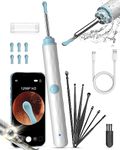 Ear Wax Removal Camera, Kekoy Ear Cleaner 1296P HD Camera, Ear Cleaning Kit with 8pcs Ear Set, Wireless WiFi Otoscope with 6 Lights, Rechargeable Earwax Removal Tool Kit for Adult & Kid（Bright White)