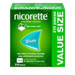 Nicorette Nicotine Gum, Quit Smoking and Smoking Cessation Aid, Ultra Fresh Mint, 2mg, 210 pieces
