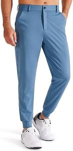 Libin Men's 4-Way Stretch Golf Joggers with Pockets, Slim Fit Work Dress Pants Athletic Casual Yoga Sweatpants for Men Baseball, Gray Blue L