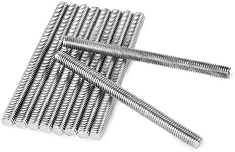 Niooliuk Pack of 10]M8 x 100mm Length 304 Stainless Steel Fully Threaded Rod Bar Studs Silver Tone