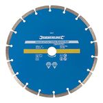 Silverline 589673 Concrete and Stone Cutting Diamond Blade 230 x 22.23 mm Segmented Rim