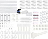 SOULWIT 200PCS Cable Management Kit,4 Cable Sleeves,37 Cable Clips,7 Cable Holders,10 Zip Tie Mounts,20 Cable Clip Nails,100 Cable Fastening Ties,20+2 Roll Cable Straps for TV PC Computer Under Desk