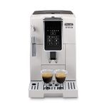 De’Longhi Dinamica Fully Automatic Coffee & Espresso Machine, Iced-Coffee, Burr Grinder + Descaling Solution, Cleaning Brush & Bean Shaped Icecube Tray, White, ECAM35020W