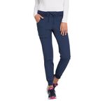 HeartSoul Jogger Scrub Pants for Women, Break On Through Stretch Fabric HS030, L, Navy