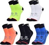 Geebuzz 5 Pack Sports Cycling Socks Colorful Anti Smell Ankle Athletic Socks for Running Hiking (5pack, X-Large, x_l)