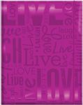 MCS 100 Pocket Big Max Embossed Live Laugh Love Album, Bright Purple