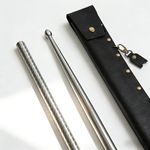 Stainless Steel Drum Sticks Ideal for Beginners to Build Strength, Speed, Control in Wrists and Arms, Great for Warm up, Drummer's Daily Practice Drumsticks Come with Drumsticks Bag