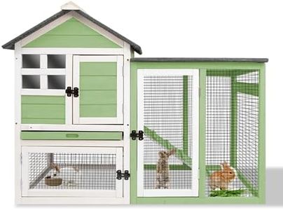 Ketive Rabbit Hutch-Indoor Rabbit Hutch Outdoor Rabbit Cages Indoor Rabbit Hutch with Pull Out Tray Large Rabbit Hutch FirWood Bunny Hutch Indoor Guinea Pig Cages