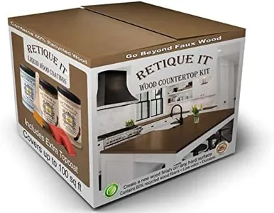 Retique It Liquid Wood Countertop Kit with Wood Gel Stain - Genuine Wood Finished countertops (64 oz (All Countertops), 25 Dark Oak), 42 oz (All Countertops) (RETQ-WoodnStain)