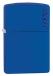 Zippo Royal Blue Matte Logo Pocket Lighter