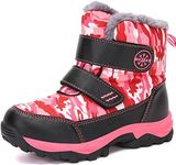 UBFEN Boys Girls Snow Boots Kids Winter Warm Outdoor Slip Resistant Cold Weather High Top Shoes Size 9.5 Toddler