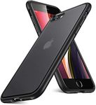 EGOTUDE Dual Layer Hard Back Translucent Hybrid Cover Case for iPhone SE 2020 / iPhone 8 / iPhone 7 (Black, TPU+Plastic)