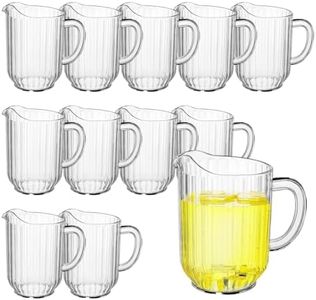 WELKOR 68 Oz Plastic Beer Pitcher Set,Commercial Grade Anti-Drip Restaurant Water Pitcher with Handle,Frost-Resistant Design,Ideal for margarita, Sangria, Lemonade Iced Tea (12 Pack, 68oz(2000ml))