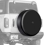 Boomerang® USA - 35" Rigid Black Textured Tire Cover compatible with Ford Bronco (with back-up camera) - (2021-2024) - Wildtrak, Everglades & All Sasquatch Models