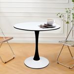 LIVE TOUCH Round Coffee Table 20 inch (Black & White)