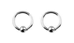 Forbidden Body Jewelry 12G-OG Surgical Steel Piercing Hoops Large Gauge Size Captive Bead Body Piercing Rings 2pcs (Select Gauge/Diameter), Metal