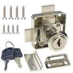 Double Door Cabinet Lock Cabinet Drawer Lock [Keyed Alike] ​Double Deadbolt Door Lock [Right Side Door Mount]. Drill Diameter 3/4"/19mm for (3/5"-/15mm -7/8"-/22mm) Door Panels (1 Pack)