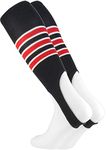 Striped Baseball Stirrups Pattern D (Black/White/Scarlet, Medium)