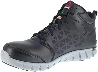Reebok Mens Sublite Cushion Work Safety Toe Athletic Mid Cut Construction Shoe, Black, 10 Wide US