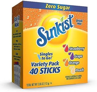 Sunkist Soda Variety Pack, Singles To Go Orange, Strawberry, Grape and Peach (40 Total Sticks)