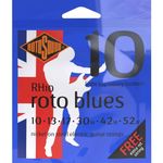 Rotosound RH10 Nickel Light Top/Heavy Bottom Gauge Electric Guitar Strings (10 13 17 30 42 52), White Black Red Blue