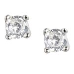 ZAVYA 925 Sterling Silver Circular Cubic Zirconia CZ Solitaire Rhodium Plated Stud Earrings | Gift for Women and Girls | With Certificate of Authenticity and 925 Hallmark