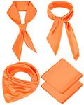 2pcs Orange Large Square Scarf Halloween Costume Head Scarf Neck Scarf Skinny Scarf Headscarf for Men Women, 35 x 35 Inch, Orange, One size