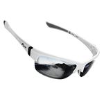 ICECUBE AVENTO Polarized Sports Sunglasses - UV400 & Anti-Slip, Lightweight for Driving, Running & Golf - Unisex (White/Grey)