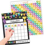 Hadley Designs 25 Colorful Chalk Sticker Chart For Kids Behavior Chart For Kids At Home - sticker charts for kids incentives, sticker reward chart for kids, star chart for kids behavior